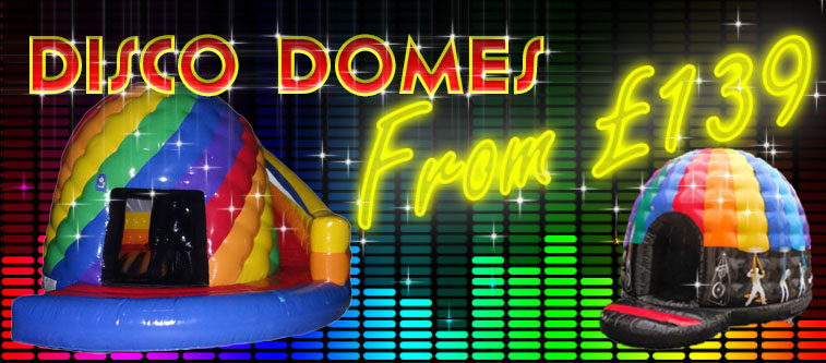 A Colourful disco dome on a equaliser background promoting a special offer price from £139